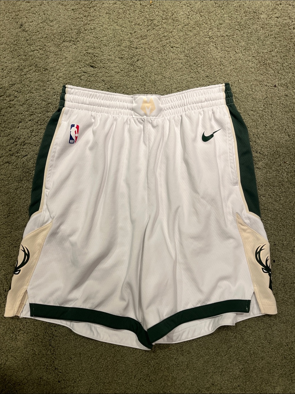 Nike White and Cream Men’s NBA Basketball Shorts